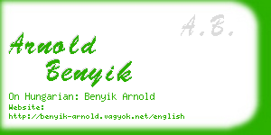 arnold benyik business card